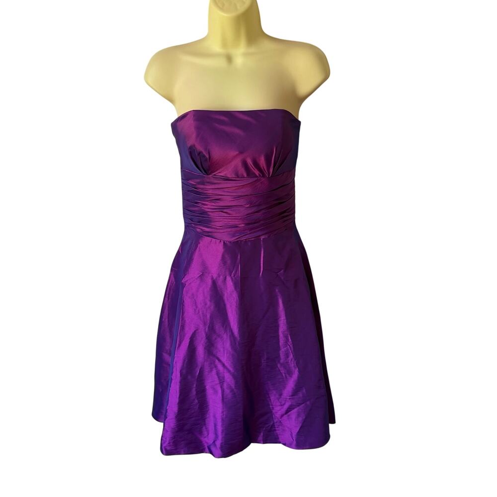 Iridescent Purple Strapless Formal Dress